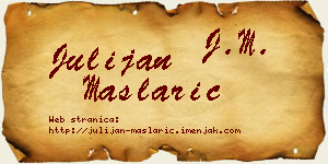 Julijan Maslarić vizit kartica